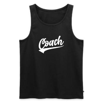 trainer coach training verein boss club fussball - Männer Premium Bio Tank Top - Schwarz - Vorne - Michal (187cm)
