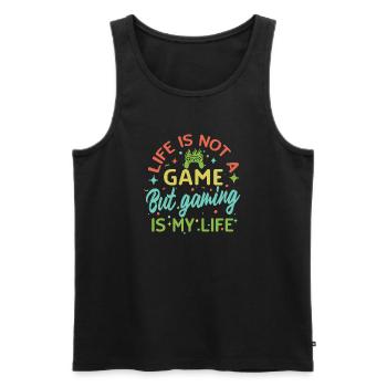 Gaming is my life – Not a game of life - Men's Premium Organic Tank Top - black - Front - AI Model Male 178 light (178cm)