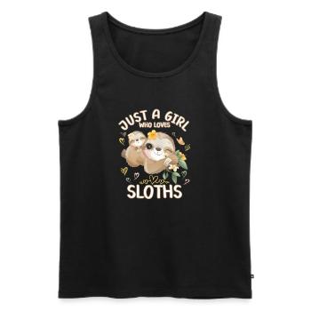 Sloth Baby Foul Just A Girl Who Loves Sloths - Men's Premium Organic Tank Top - black - Front - Michal (187cm)