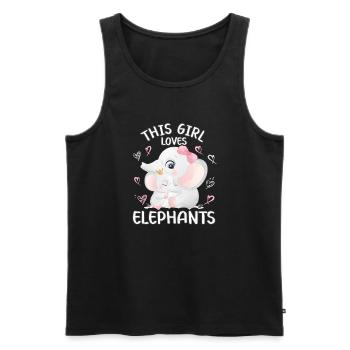 Mama Elefant Babyelefant This Girl Loves Elephants - Männer Premium Bio Tank Top - Schwarz - Vorne - Michal (187cm)