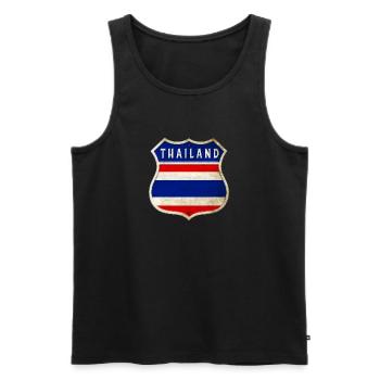 Conception des drapeaux des armoiries de la Thaïlande - Débardeur bio Premium Homme - noir - Devant - Michal (187cm)