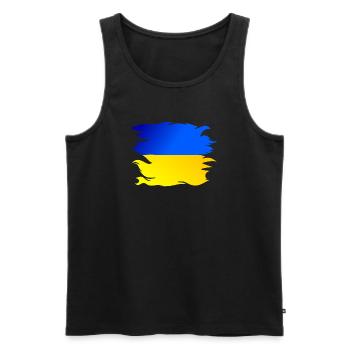 Ukraine Flagge Fahne - Männer Premium Bio Tank Top - Schwarz - Vorne - Michal (187cm)