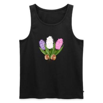 Hand-drawn hyacinths - Men's Premium Organic Tank Top - black - Front - AI Model Male 178 light (178cm)