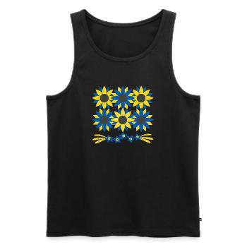 Ukraine | je soutiens l'ukraine Tournesol - Débardeur bio Premium Homme - noir - Devant - AI Model Male 178 light (178cm)