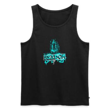 Usedom Leuchtturm Design / Geschenkidee - Männer Premium Bio Tank Top - Schwarz - Vorne - Michal (187cm)