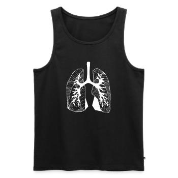 Lungs - Men's Premium Organic Tank Top - black - Front - AI Model Male 178 light (178cm)