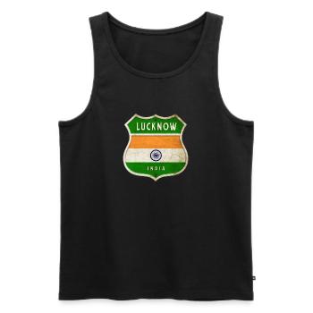 Lucknow Inde Armoiries Drapeaux Design - Débardeur bio Premium Homme - noir - Devant - Michal (187cm)