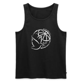 Peace Taube - Männer Premium Bio Tank Top - Schwarz - Vorne - Michal (187cm)