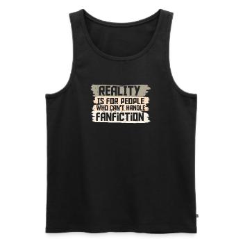 Reality and Fanfiction Mashup Design - Männer Premium Bio Tank Top - Schwarz - Vorne - Michal (187cm)
