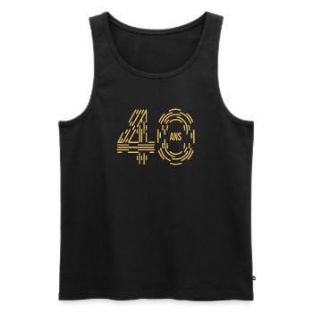 Design Chiffres Anniversaire 40 ans Original - Débardeur bio Premium Homme - noir - Devant - Michal (187cm)