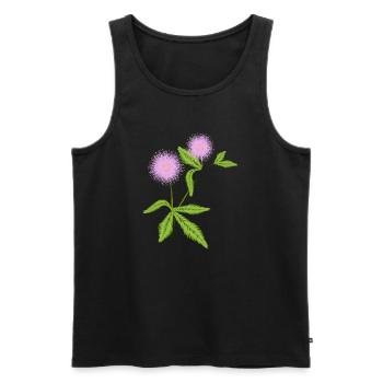 Mimosa plant with its sensitive leaves - Men's Premium Organic Tank Top - black - Front - AI Model Male 178 light (178cm)