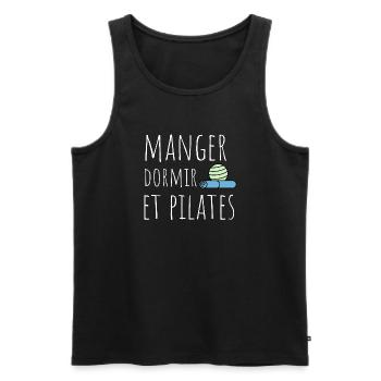 manger dormir pilates - Débardeur bio Premium Homme - noir - Devant - Michal (187cm)