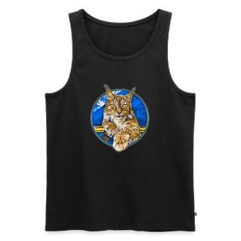 Lynx Wildcat Liberté - Débardeur bio Premium Homme - noir - Devant - AI Model Male 178 light (178cm)
