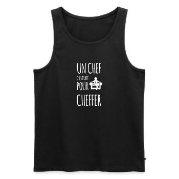 Chef cheffer drôles - Débardeur bio Premium Homme - noir - Devant - AI Model Male 178 light (178cm)