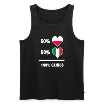 Génie de l'Italie et de la Pologne - Débardeur bio Premium Homme - noir - Devant - AI Model Male 178 light (178cm)