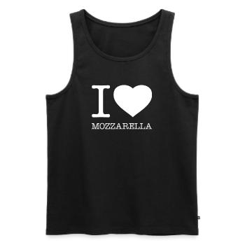 I LOVE MOZZARELLA - Männer Premium Bio Tank Top - Schwarz - Vorne - AI Model Male 178 light (178cm)