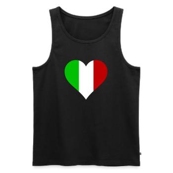 Heart Italy - I love Italy - Men's Premium Organic Tank Top - black - Front - Michal (187cm)