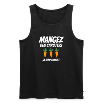 mangez des carottes, aimable - Débardeur bio Premium Homme - noir - Devant - AI Model Male 178 light (178cm)