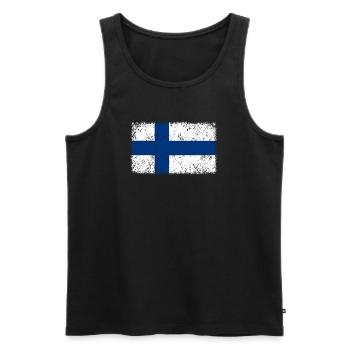 Finlande - Débardeur bio Premium Homme - noir - Devant - AI Model Male 178 light (178cm)