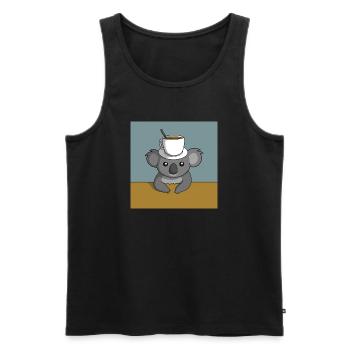 Koala Coffee Break - Men's Premium Organic Tank Top - black - Front - AI Model Male 178 light (178cm)