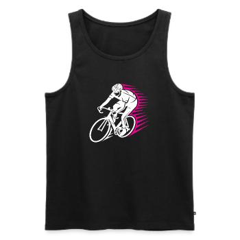 Rennradfahrer Speedlinie - Männer Premium Bio Tank Top - Schwarz - Vorne - Michal (187cm)