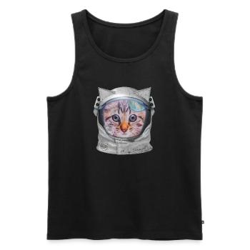 Cat in space - Men's Premium Organic Tank Top - black - Front - AI Model Male 178 light (178cm)