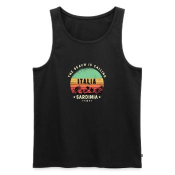 Sardinia Italy beach design - Men's Premium Organic Tank Top - black - Front - Michal (187cm)