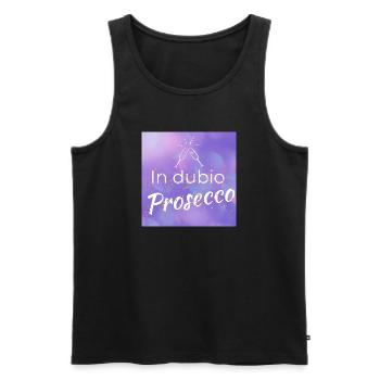 lustiger Spruch: "In dubio Prosecco" - Männer Premium Bio Tank Top - Schwarz - Vorne - AI Model Male 178 light (178cm)