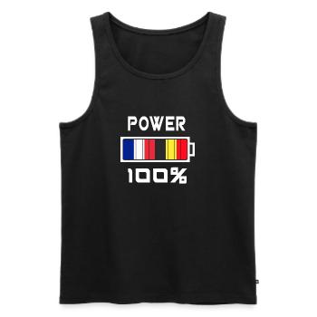 La Belgique et la France alimentent 100% - Débardeur bio Premium Homme - noir - Devant - Michal (187cm)