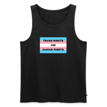 Transgender-Flagge Menschenrechte T-Shirt Design - Männer Premium Bio Tank Top - Schwarz - Vorne - AI Model Male 178 light (178cm)