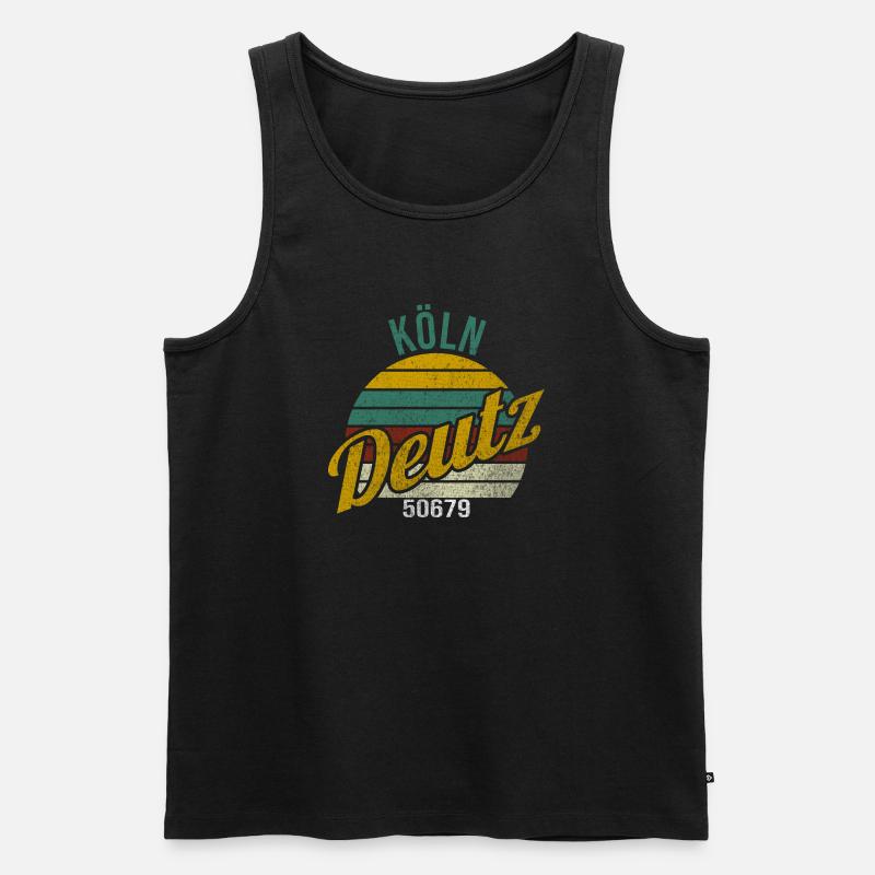 Kölsche Veedel - Köln-Deutz - Männer Premium Bio Tank Top - Schwarz
