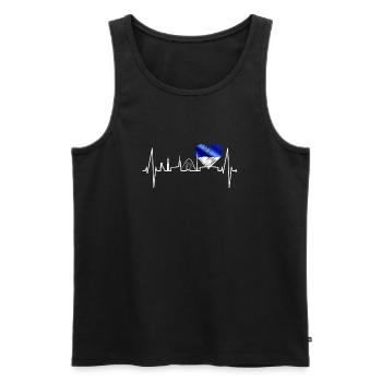 Gelsenkirchen Skyline Herzschlag Fan Herz Liebe - Männer Premium Bio Tank Top - Schwarz - Vorne - Michal (187cm)