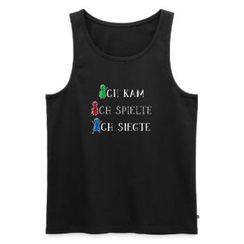 Ich kam ich spielte ich siegte Glücksshirt - Männer Premium Bio Tank Top - Schwarz - Vorne - Michal (187cm)