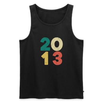 2013 - Vintage 2013 Retro Vintage - Men's Premium Organic Tank Top - black - Front - Michal (187cm)