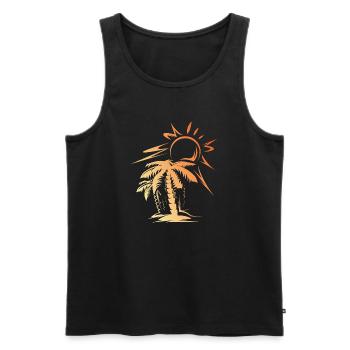 palm beach Symbol Strand Sonne Geschenk Idee - Männer Premium Bio Tank Top - Schwarz - Vorne - Michal (187cm)