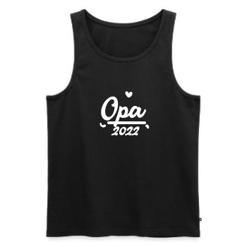 Opa 2022 - Opa werden - Schwangerschaft 2022 - Männer Premium Bio Tank Top - Schwarz - Vorne - Michal (187cm)
