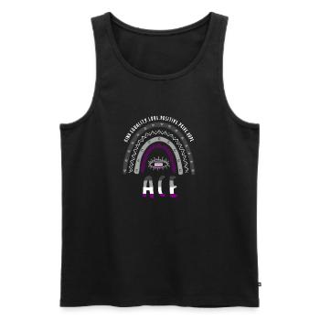 Boho Rainbow Ace Pride - Débardeur bio Premium Homme - noir - Devant - AI Model Male 178 light (178cm)