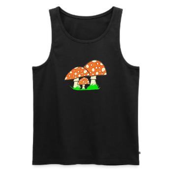 naturgrafik, Fliegenpilze, tolle Waldmotive - Männer Premium Bio Tank Top - Schwarz - Vorne - AI Model Male 178 light (178cm)