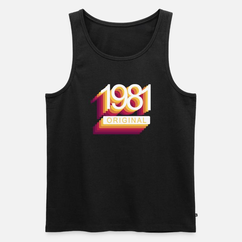 Geboren 1981 - Männer Premium Bio Tank Top - Schwarz