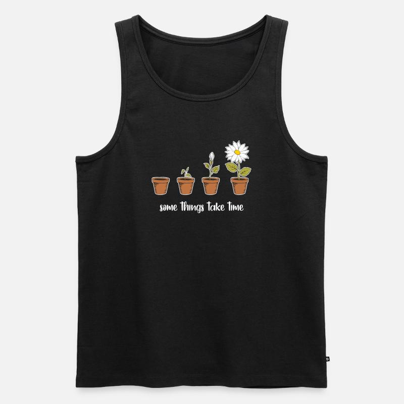 Zeit (dunkel) - Männer Premium Bio Tank Top - Schwarz