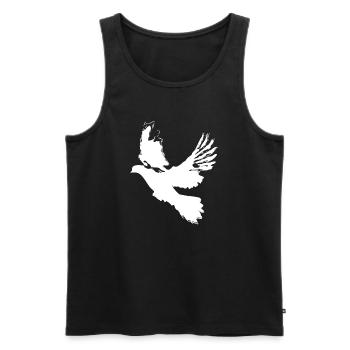Taube Friedenstaube Design – Symbol der Hoffnung - Männer Premium Bio Tank Top - Schwarz - Vorne - AI Model Male 178 light (178cm)