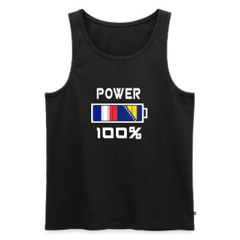 Bosnien und Herzegowina und Frankreich 100% Power - Männer Premium Bio Tank Top - Schwarz - Vorne - Michal (187cm)