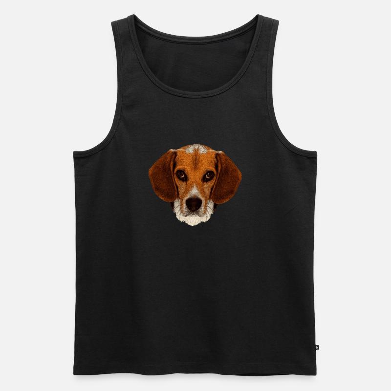jagdhunde, Beagle leinwand optik - Männer Premium Bio Tank Top - Schwarz