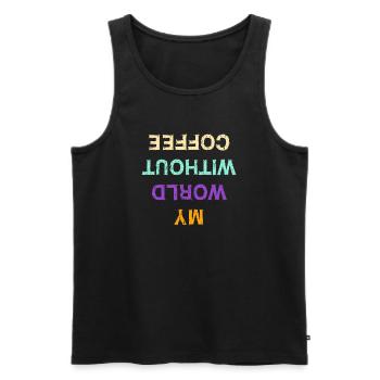 Lustig Kaffee Koffein Statement Kaffeeliebhaber - Männer Premium Bio Tank Top - Schwarz - Vorne - Michal (187cm)