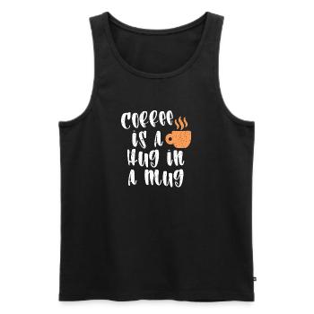 Cool Coffee Statement Caffeine Coffee Cup - Men's Premium Organic Tank Top - black - Front - AI Model Male 178 light (178cm)