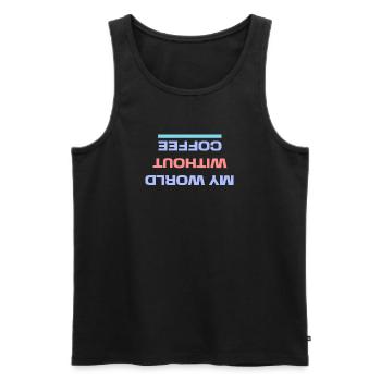 Koffein Kaffee Trinken Statement Kaffeeliebhaber - Männer Premium Bio Tank Top - Schwarz - Vorne - Michal (187cm)