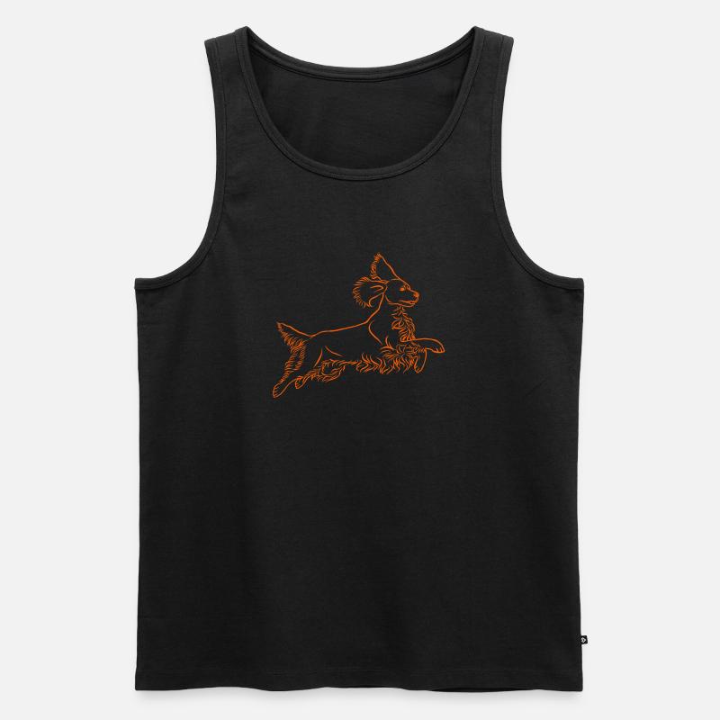 Springer Spaniel in orange - Männer Premium Bio Tank Top - Schwarz