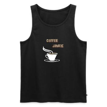 kaffeeliebhaber, coffeejunkie, kaffeesüchtig - Männer Premium Bio Tank Top - Schwarz - Vorne - Michal (187cm)
