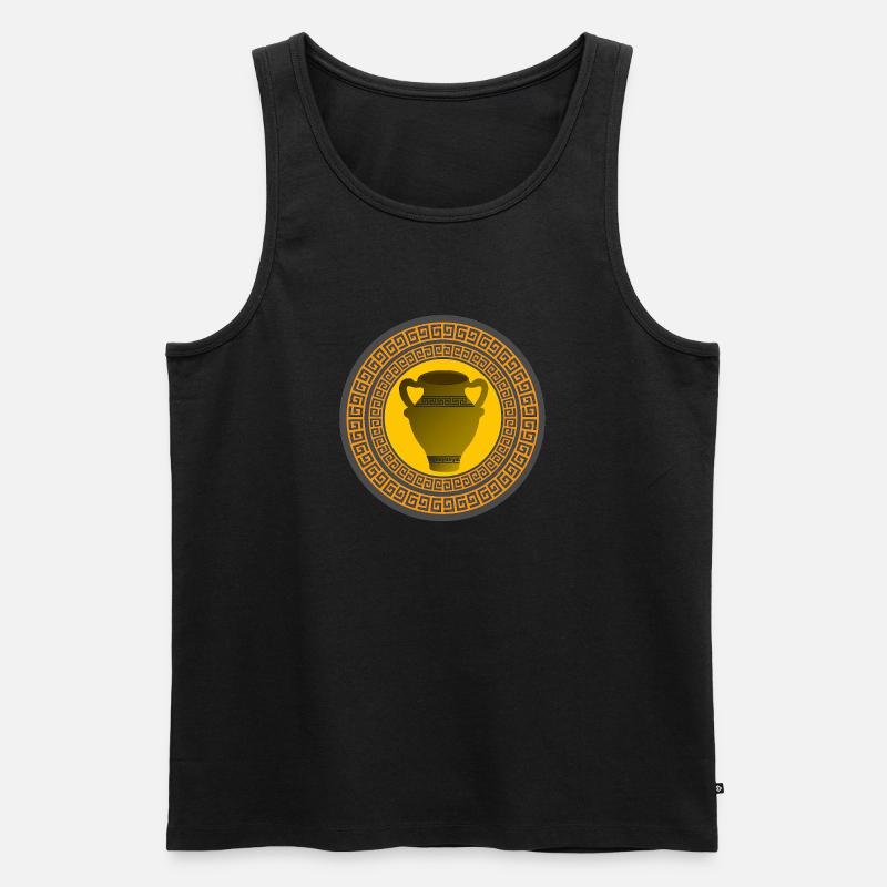 griechisches muster, antike vase griechisch - Männer Premium Bio Tank Top - Schwarz