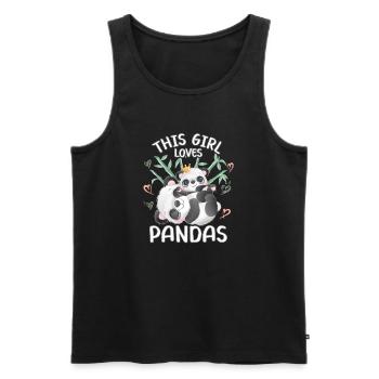 Dieses Maedchen Liebt Pandas - Männer Premium Bio Tank Top - Schwarz - Vorne - AI Model Male 178 light (178cm)